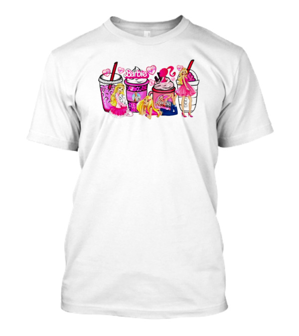 Barbie Coffee Cups Baby Girl Doll Fashion Heart T-Shirt