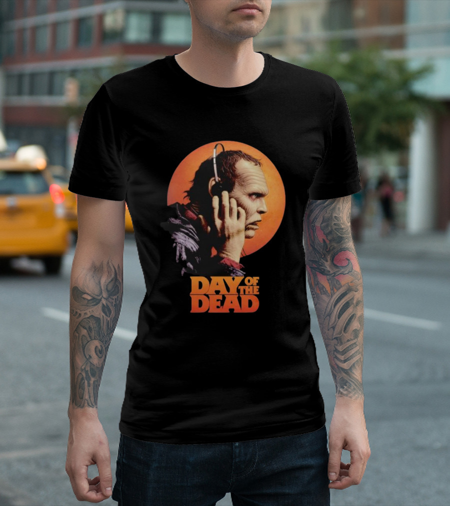 Day of The Dead Bub Listening with Headphones T-Shirt