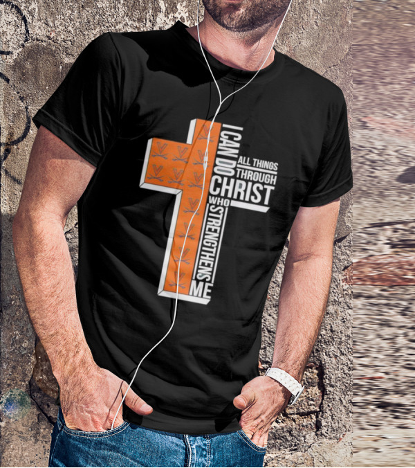 Men’s Virginia Cavaliers Christian Faith I Can Do All Things Through Christ Cross T-Shirt