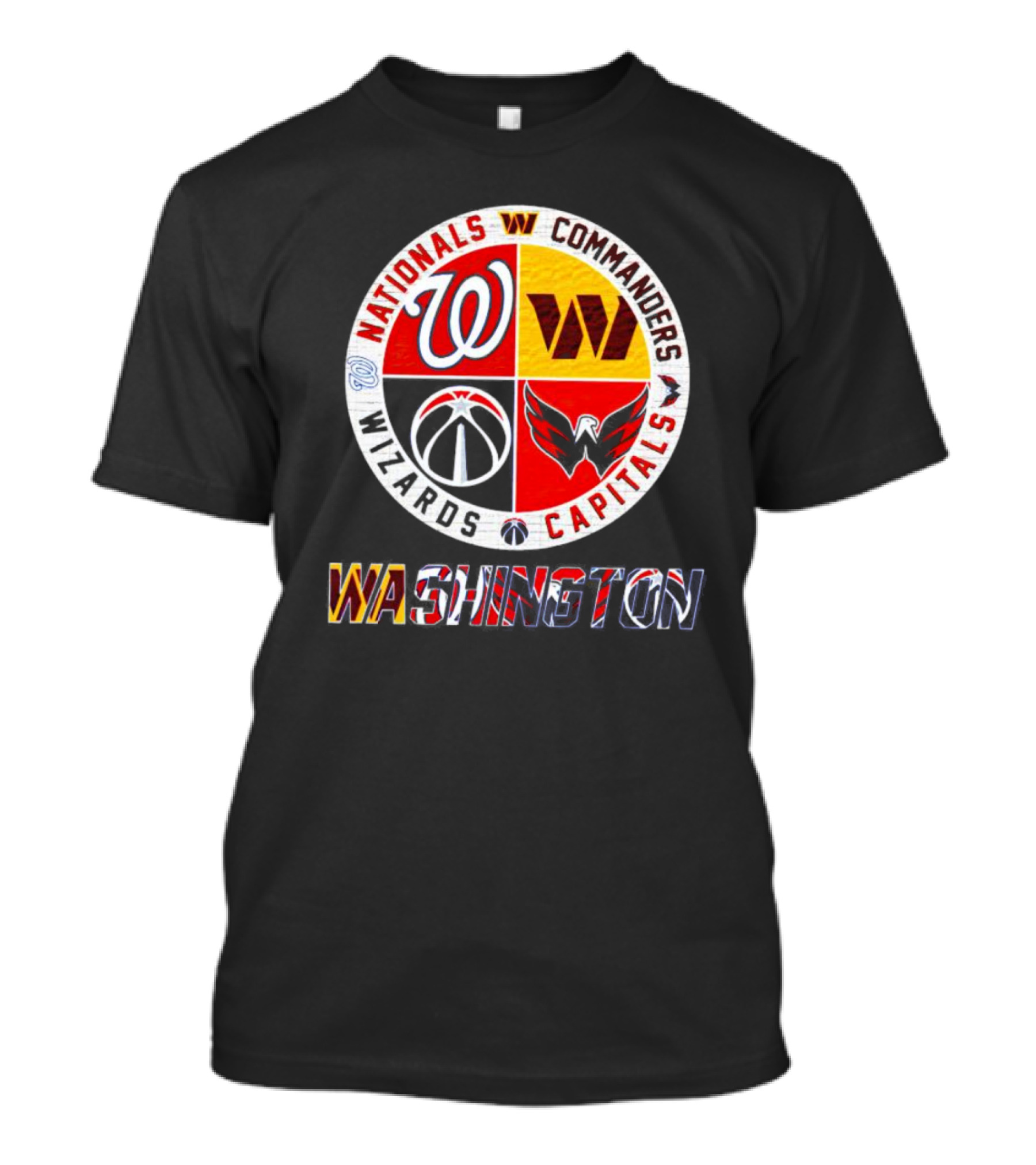Washington Nationals Commanders Wizards Capitals Sports Team T-Shirt