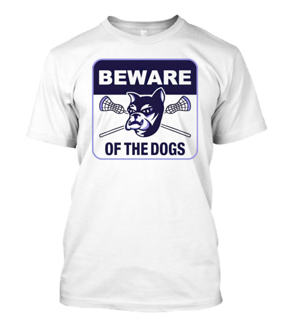 Waterdogs Lacrosse Club Beware Of The Dogs Iconic Logo With Lacrosse Sticks T-Shirt