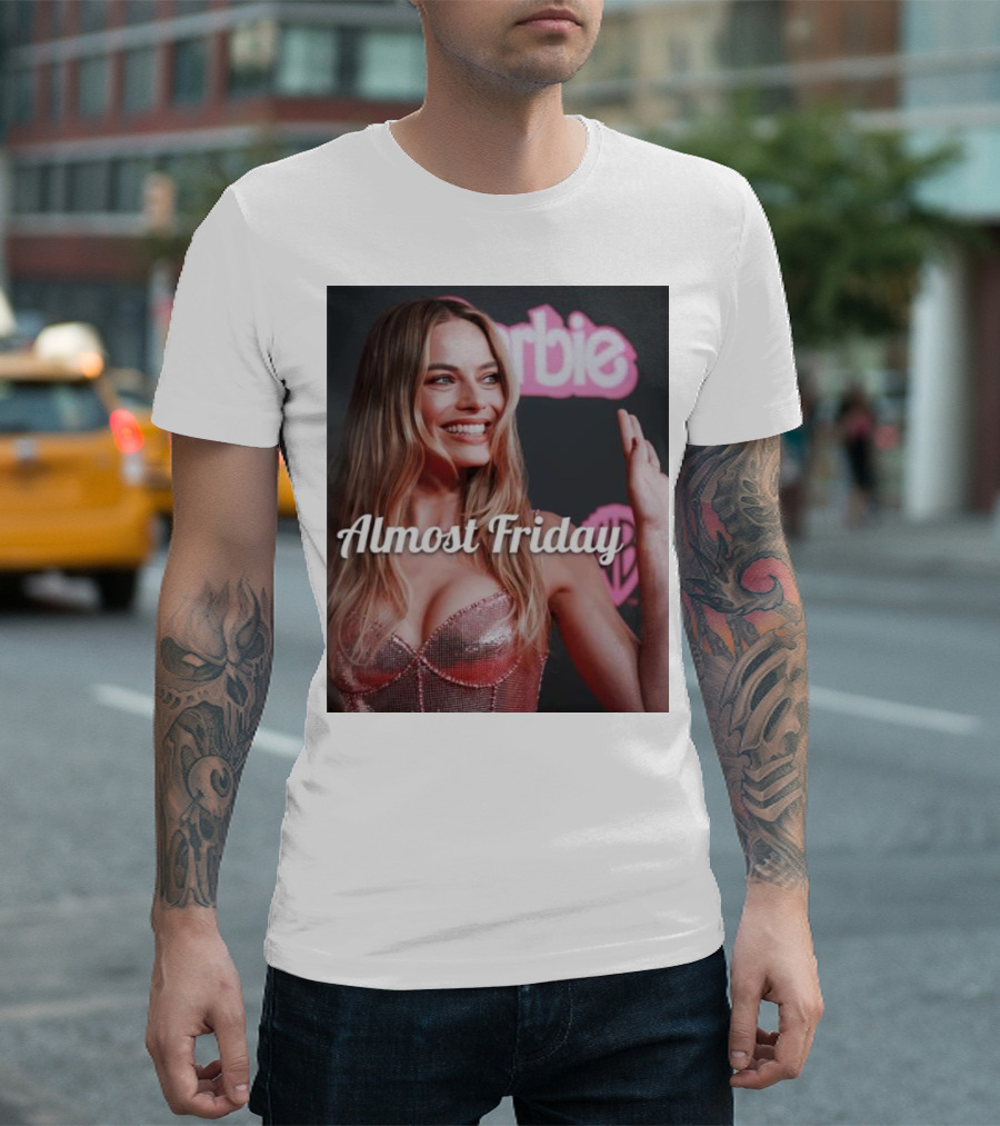 Almost Friday Barbie Margot Robbie Sparkling Dress T-Shirt