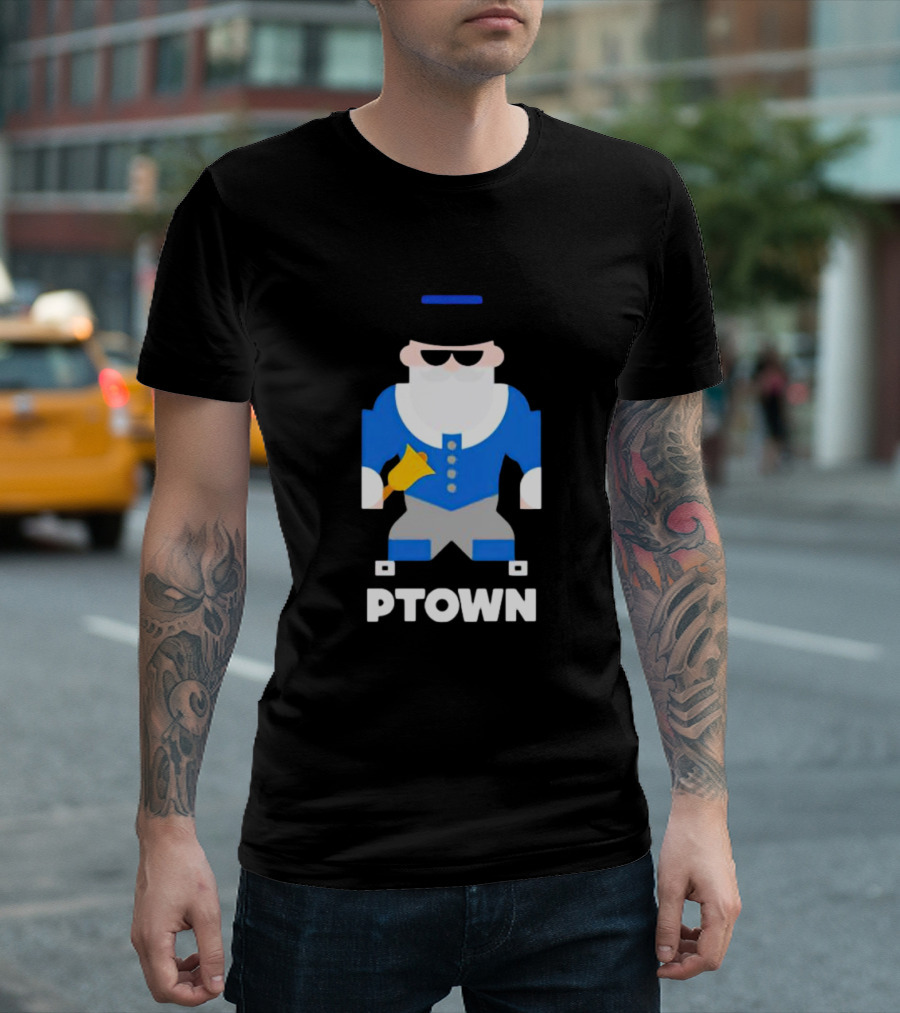 PTOWN Crier With Blue Jacket And Bell T-Shirt