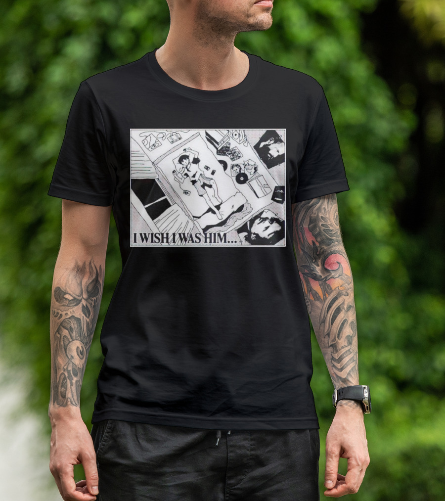 I Wish I Was Him Bedroom Anime Manga Scene T-Shirt