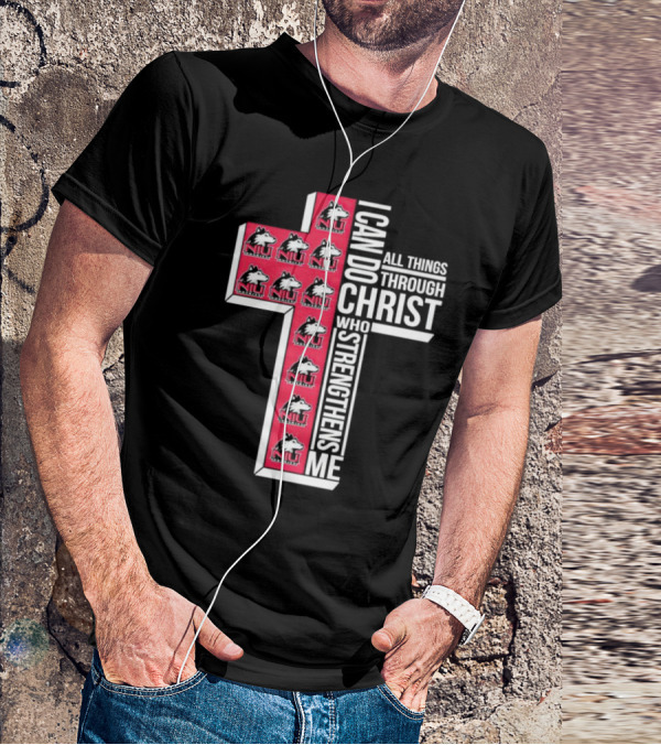 NIU Huskies I Can Do All Things Through Christ Who Strengthens Me Cross T-Shirt