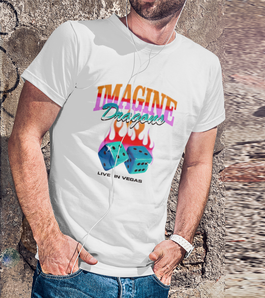 IMAGINE DRAGONS Flaming Dice Live In Vegas T-Shirt