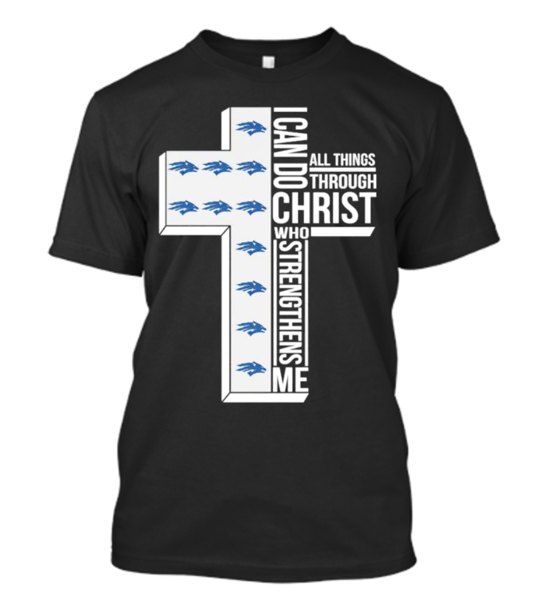 Nevada Wolf Pack I Can Do All Things Through Christ Who Strengthens Me Cross T-Shirt