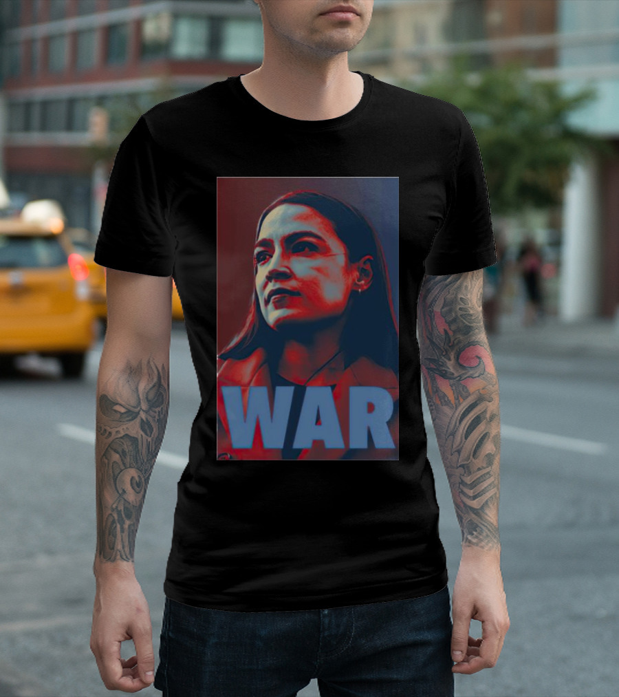 Alexandria Ocasio-Cortez Face War Iconic T-Shirt