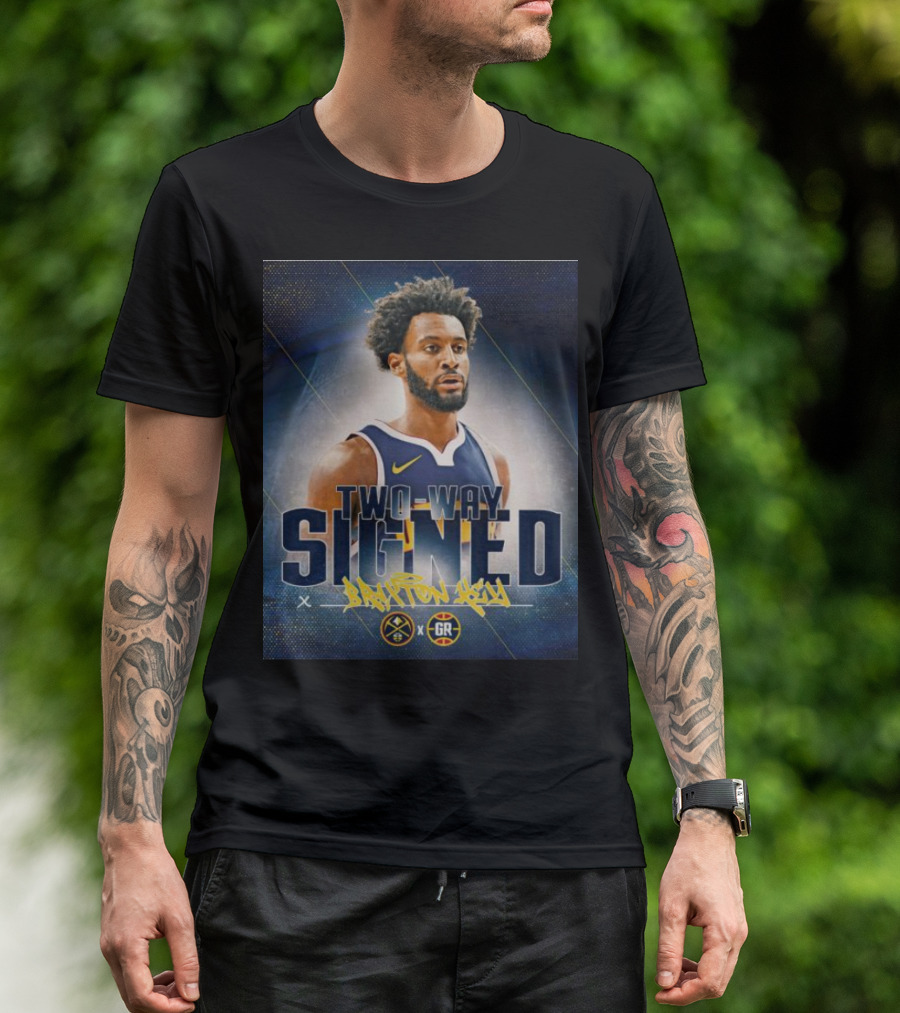 Braxton Key Two-Way Signed Denver Nuggets Grand Rapids Gold T-Shirt