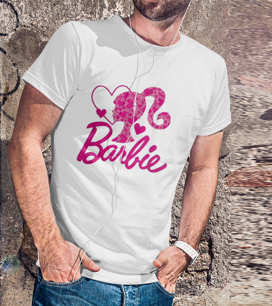 Barbie Heart Silhouette Pink T-Shirt
