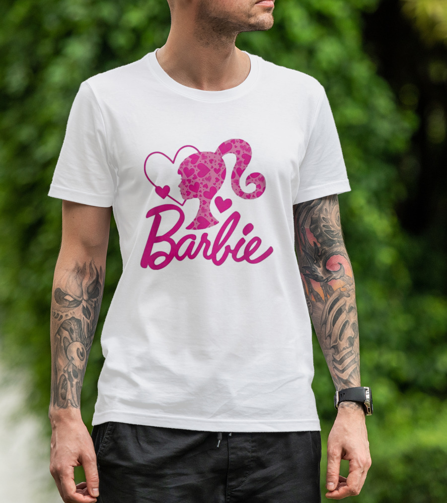 Barbie Heart Silhouette Pink T-Shirt