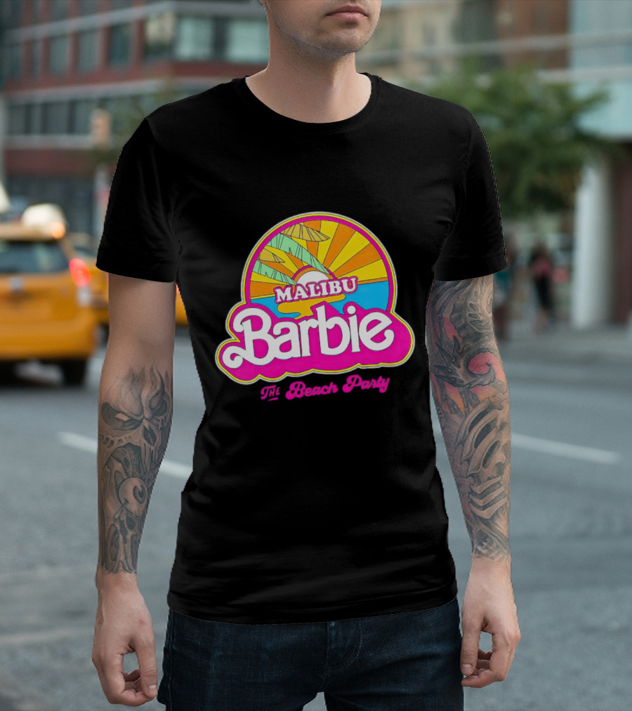 Malibu Barbie The Beach Party Retro Sunburst T-Shirt
