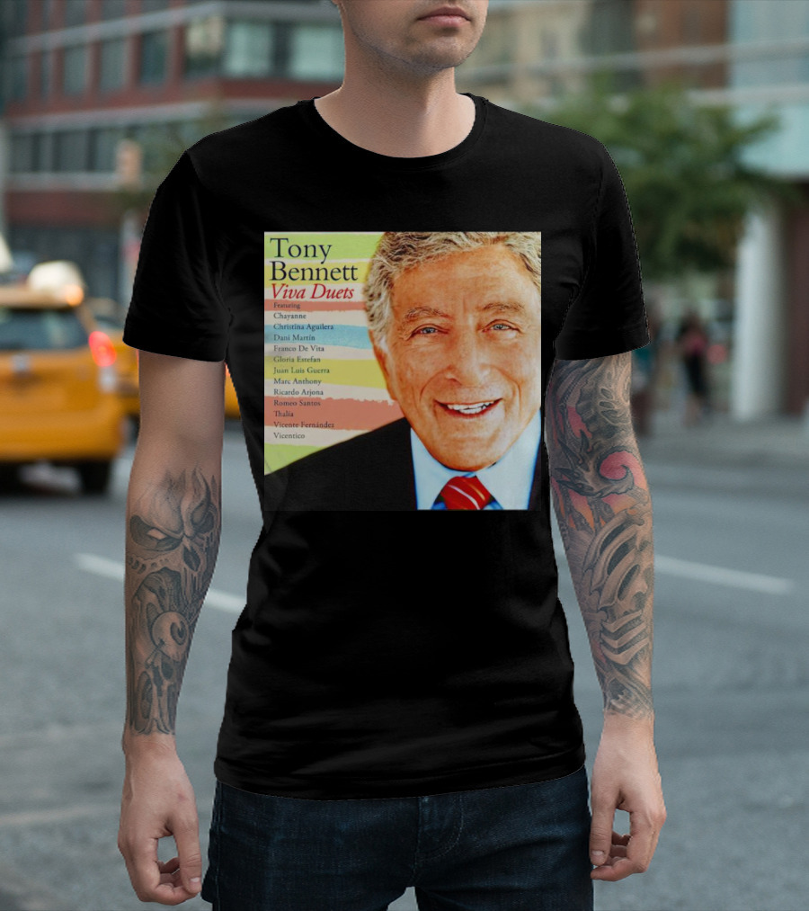 Viva Duets Tony Bennett Featuring Chayanne Christina Aguilera Marc Anthony Thalia Vicente Fernandez T-Shirt