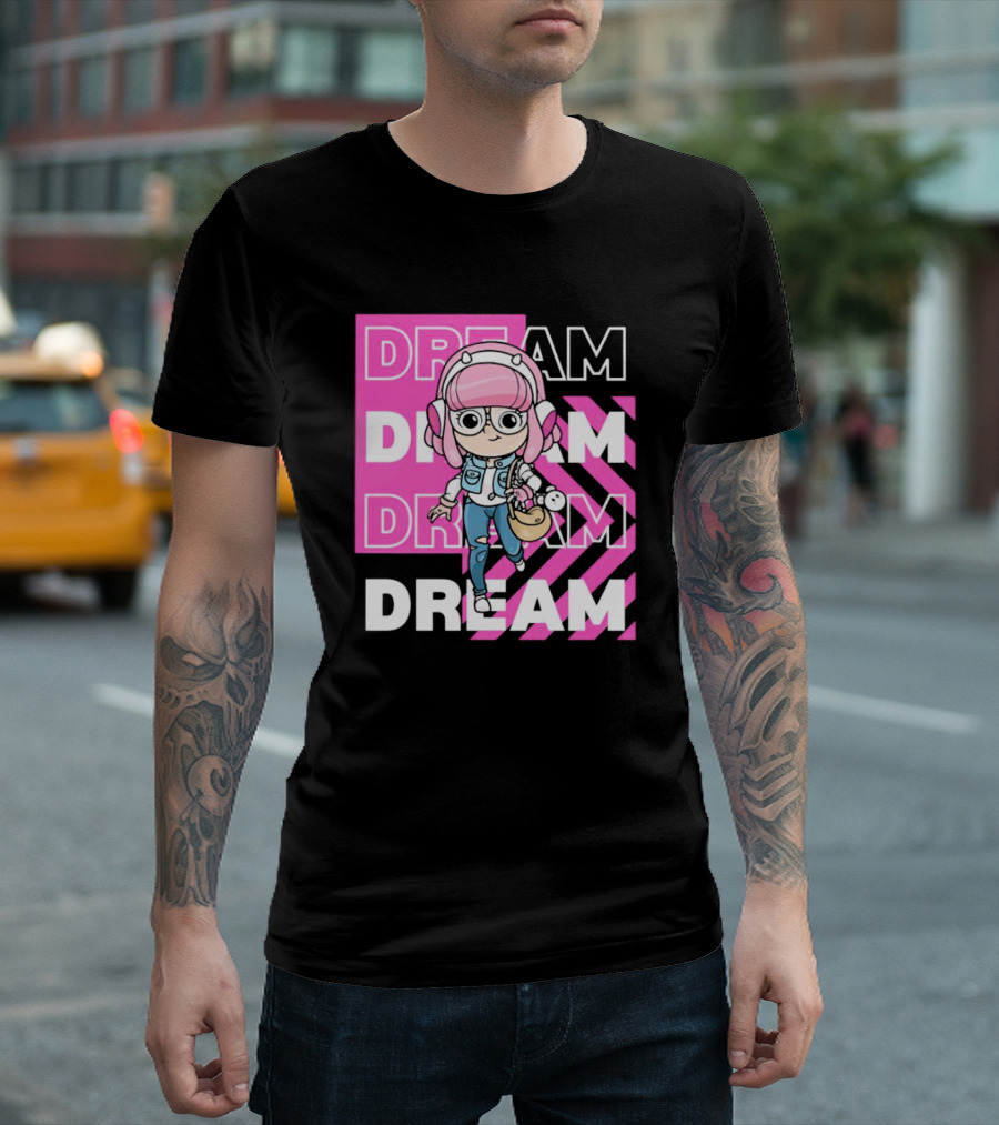 Dream Remix Pink Headphones Girl T-Shirt