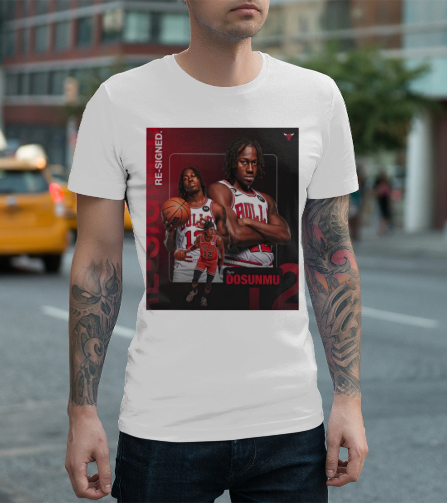 Chicago Bulls Ayo Dosunmu Re-Signed Number 12 T-Shirt