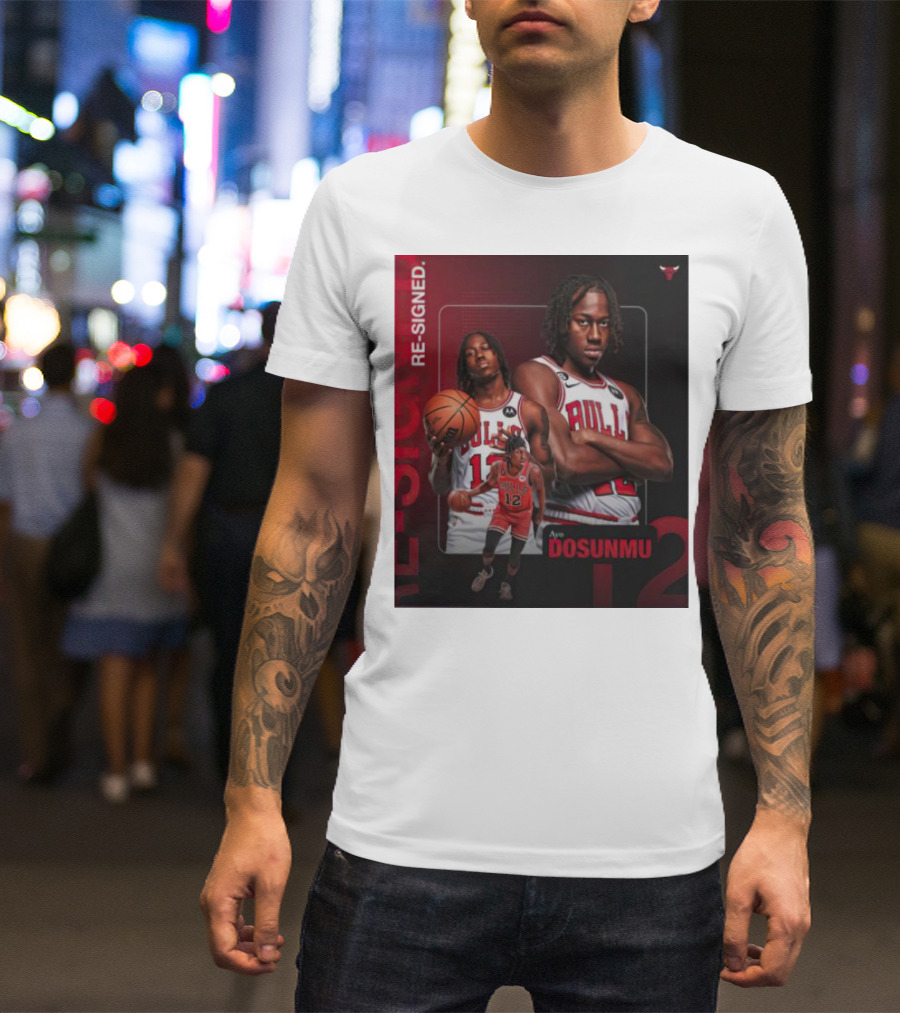 Chicago Bulls Ayo Dosunmu Re-Signed Number 12 T-Shirt