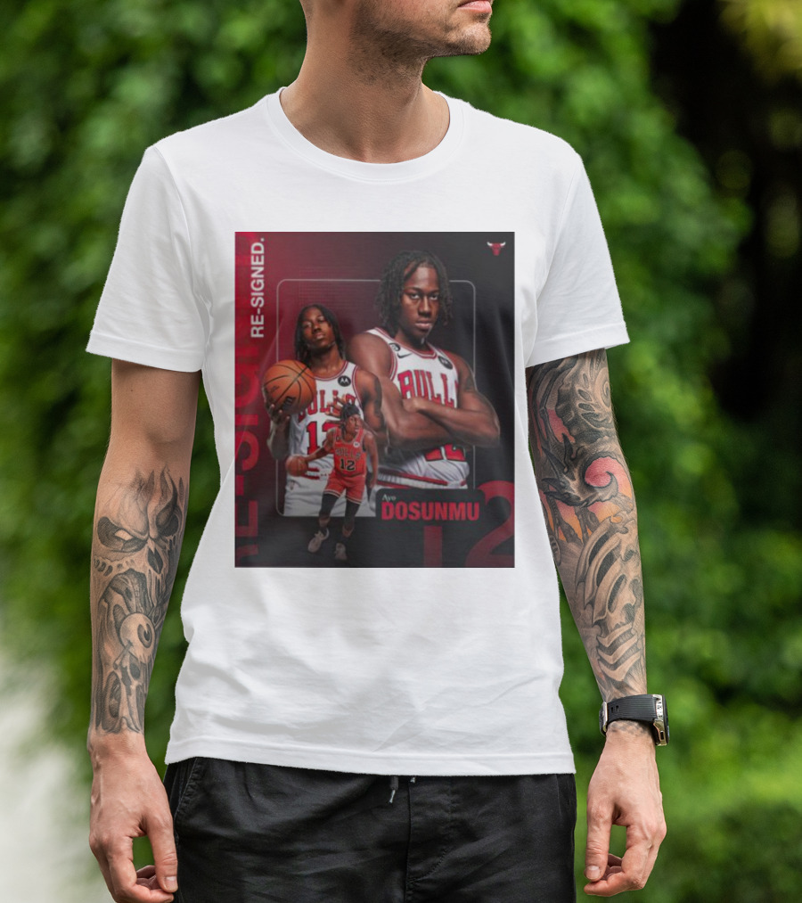 Chicago Bulls Ayo Dosunmu Re-Signed Number 12 T-Shirt