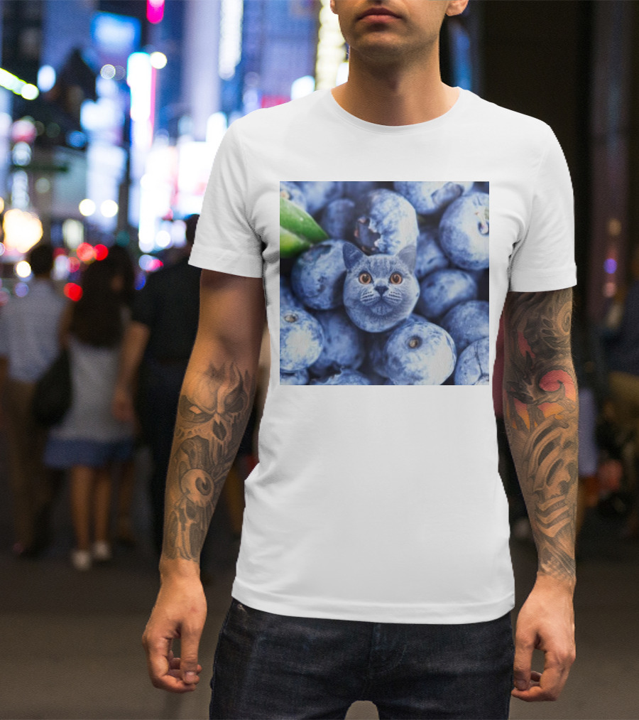 Cat Blueberries Meme T-Shirt