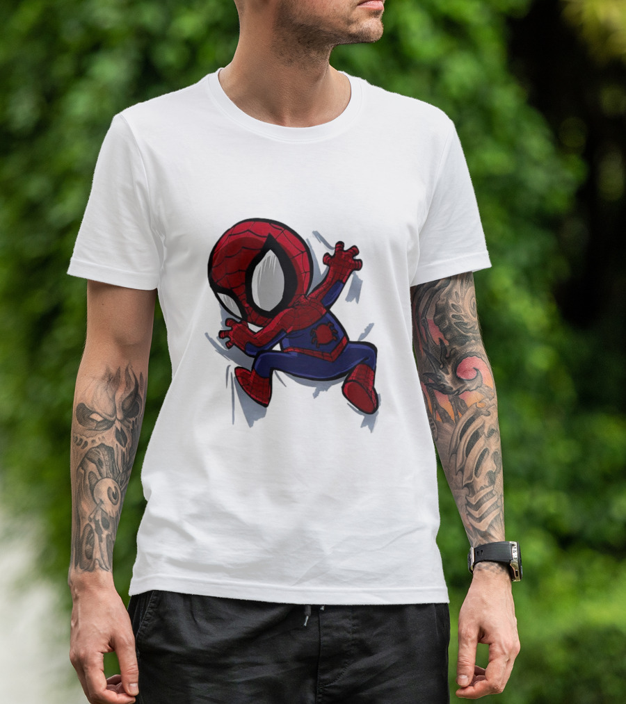 Portable Spider-Man Chibi Clinging Action T-Shirt