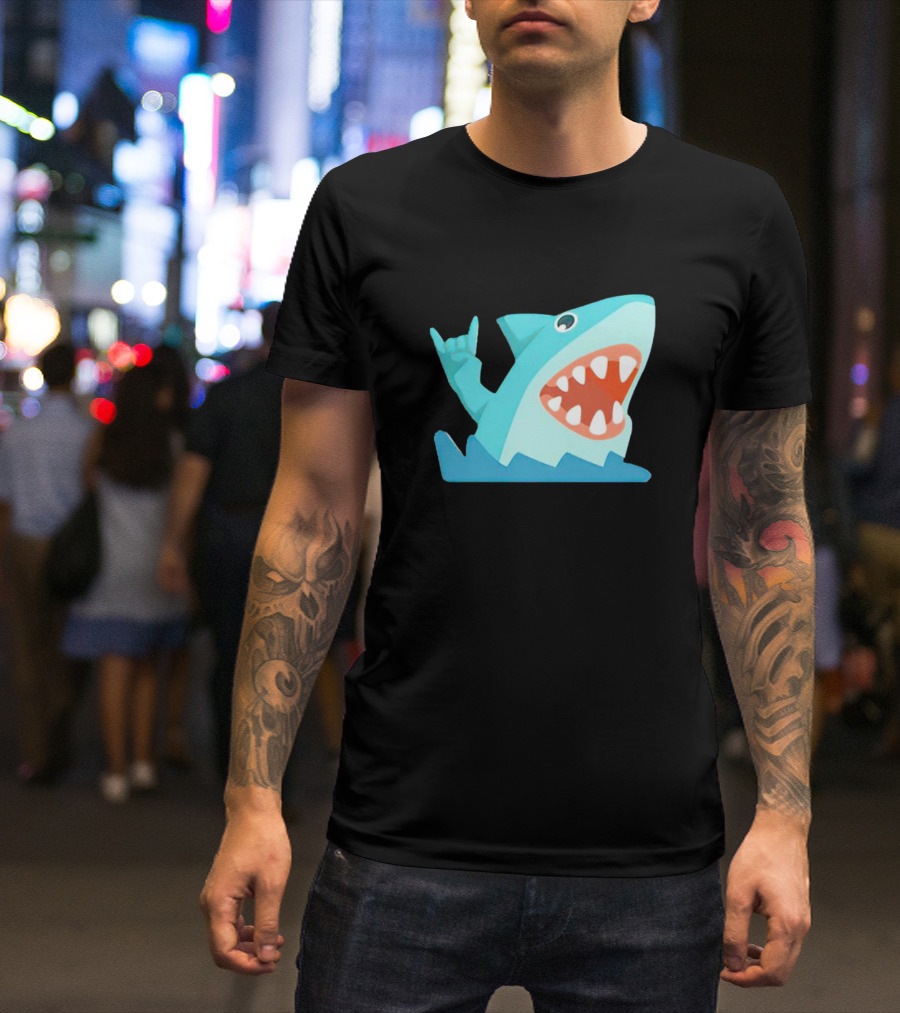 Shark Devil Horns Rock Gesture T-Shirt