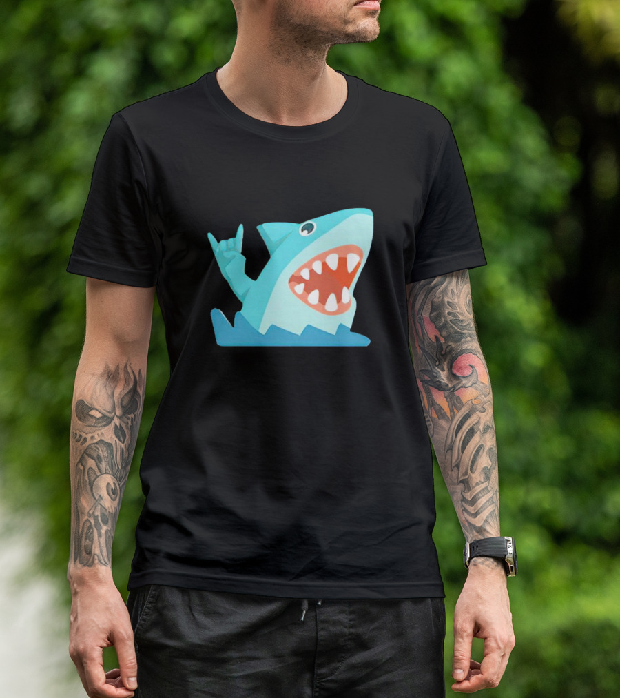 Shark Devil Horns Rock Gesture T-Shirt