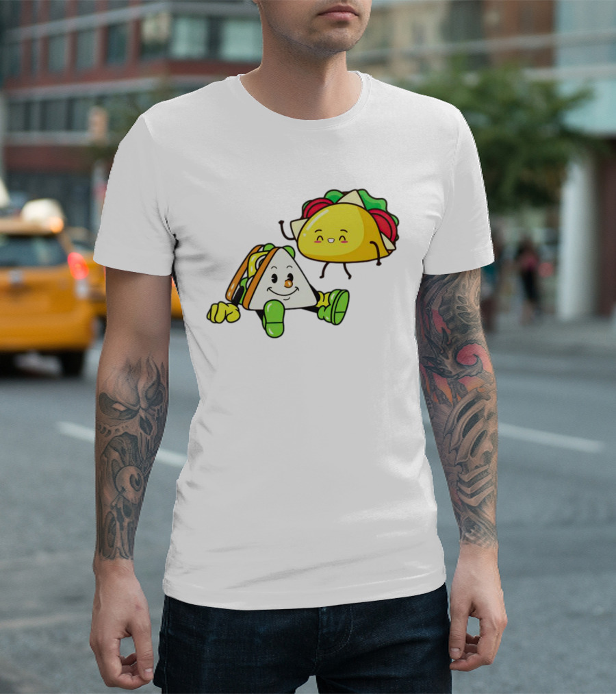 Tacos Friendship Day Happy Taco And Sandwich Duo T-Shirt