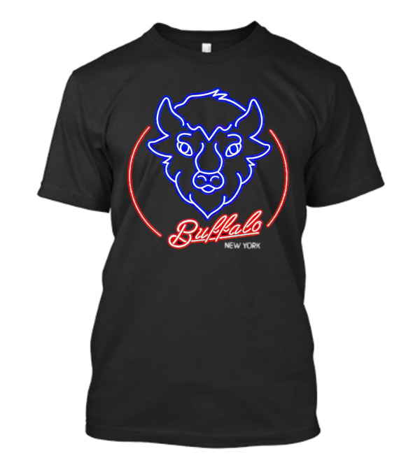 Buffalo New York Neon Bison Head T-Shirt
