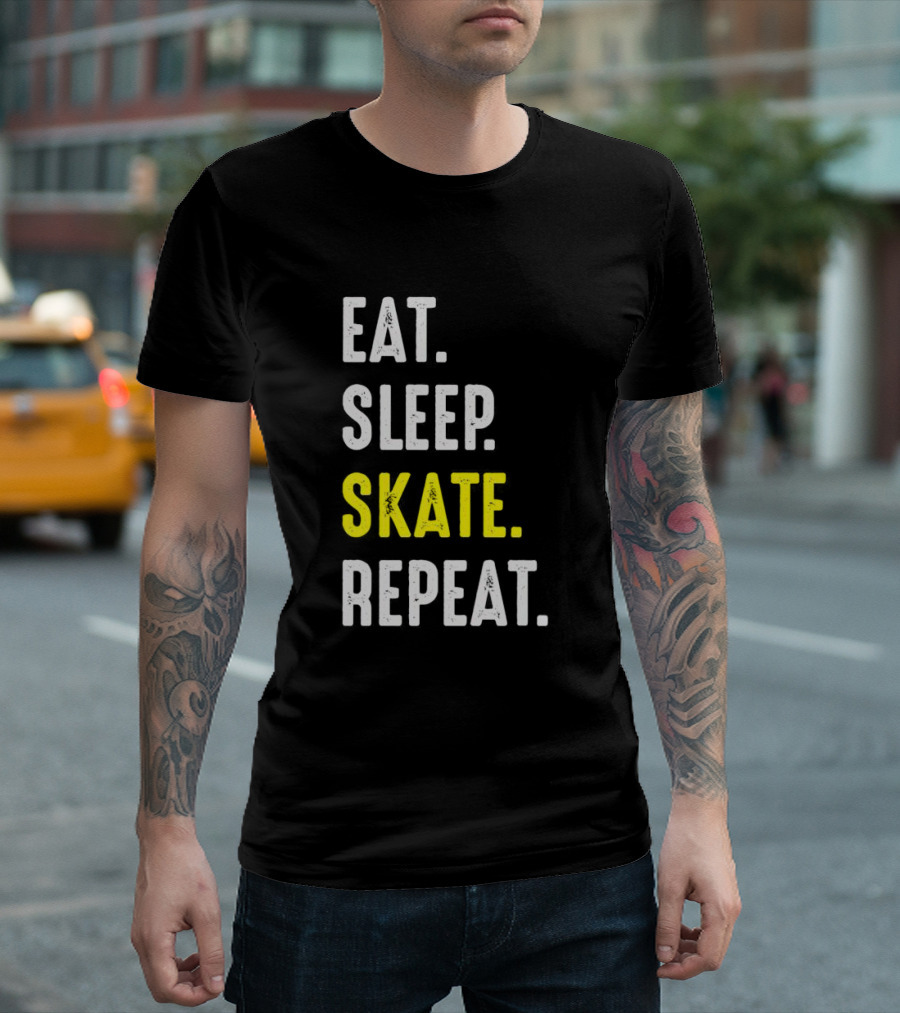 Eat Sleep Skate Repeat Classic Lifestyle Phrase T-Shirt