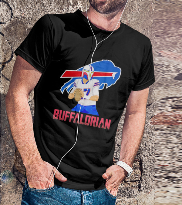 Buffalorian Josh Allen Buffalo Bills Mandalorian Helmet T-Shirt