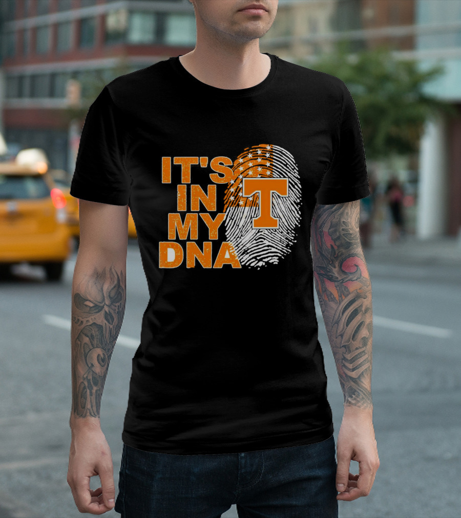 Tennessee Volunteers It's In My DNA Fingerprint American Flag T-Shirt