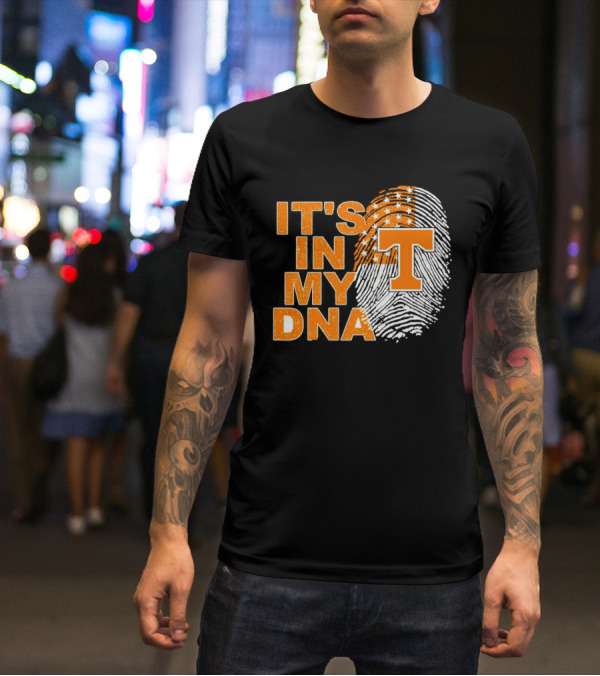 Tennessee Volunteers It's In My DNA Fingerprint American Flag T-Shirt