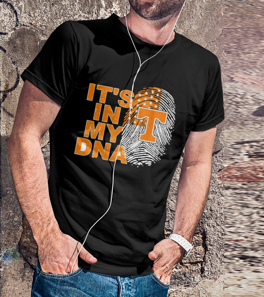 Tennessee Volunteers It's In My DNA Fingerprint American Flag T-Shirt