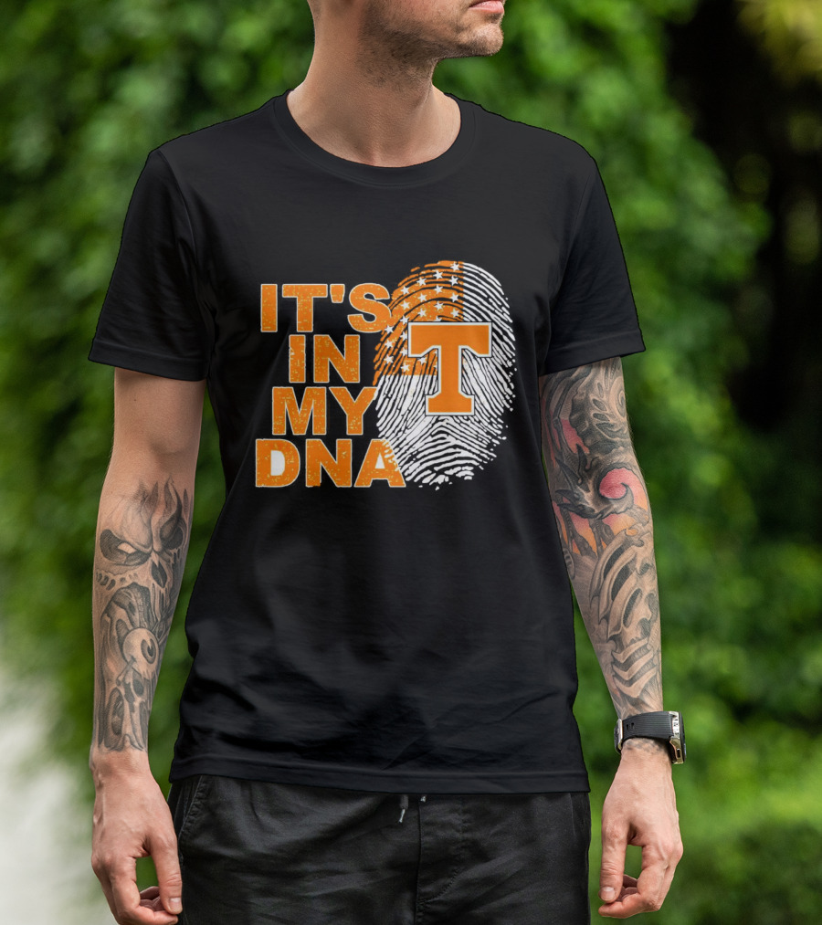 Tennessee Volunteers It's In My DNA Fingerprint American Flag T-Shirt