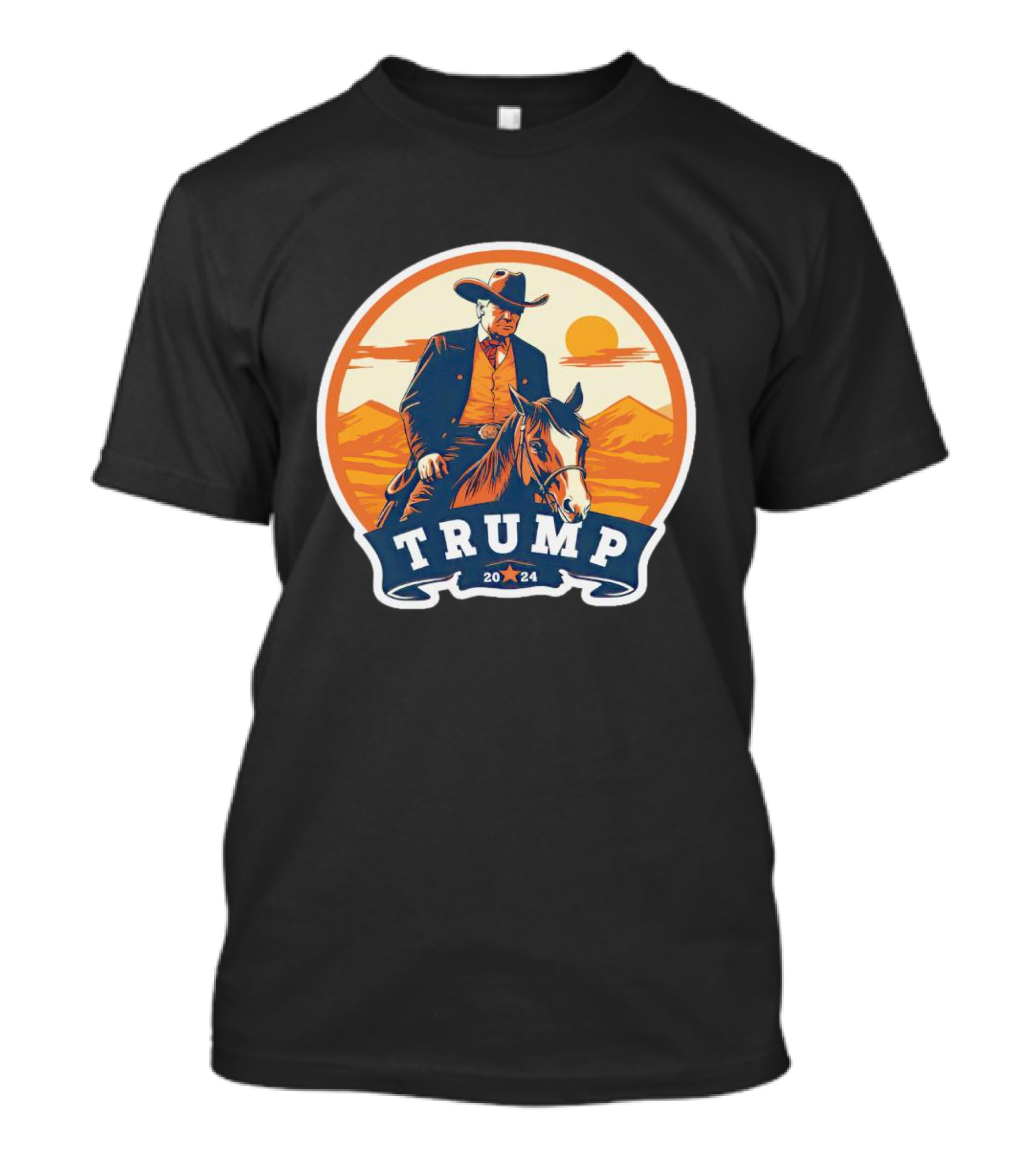 Trump Cowboy 2024 Vintage Western Theme Riding Horse T-Shirt