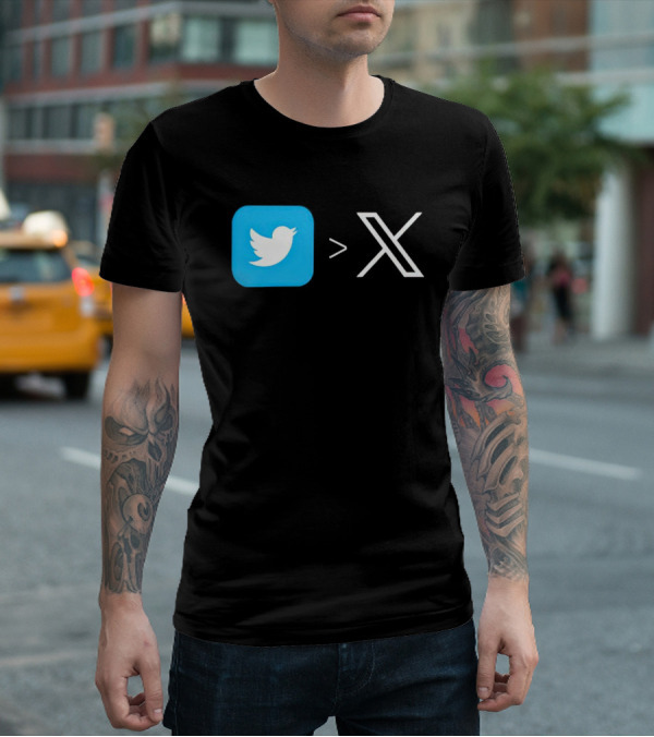 Twitter Bird Greater Than X Transition T-Shirt