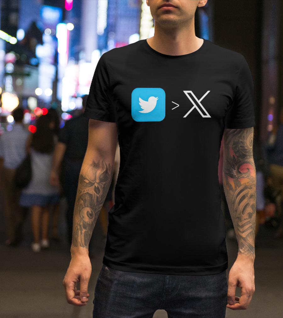 Twitter Bird Greater Than X Transition T-Shirt