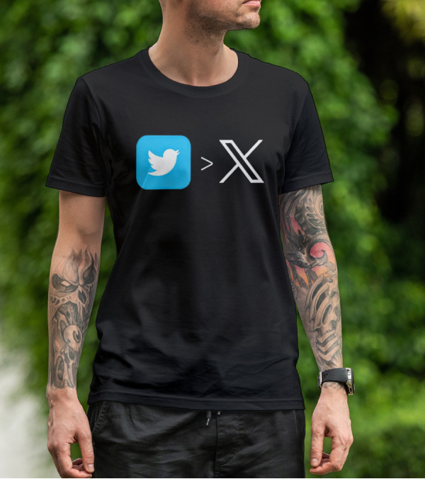 Twitter Bird Greater Than X Transition T-Shirt