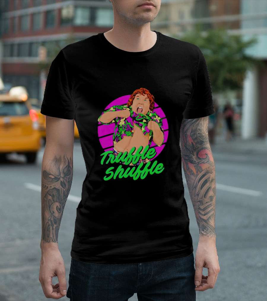 Truffle Shuffle 80s Retro Style With Hawaiian Shirt And Neon Colors T-Shirt