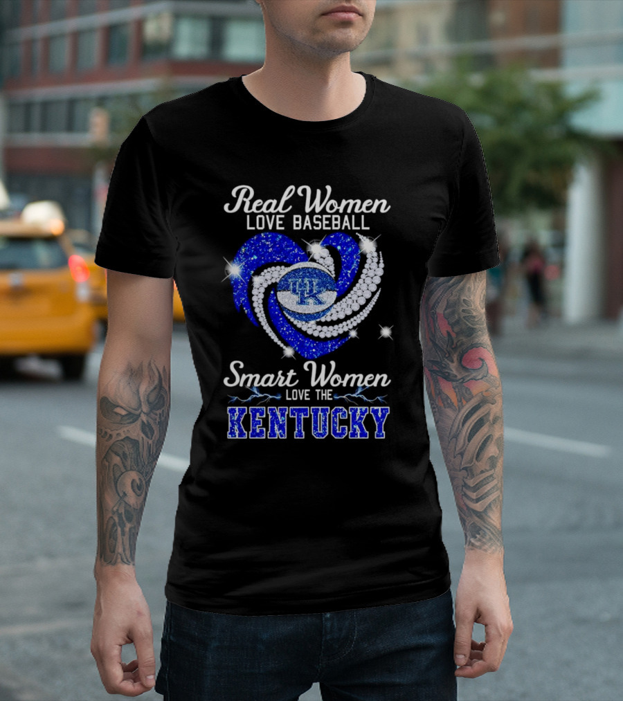 Real Women Love Baseball Smart Women Love the Kentucky Wildcats T-Shirt