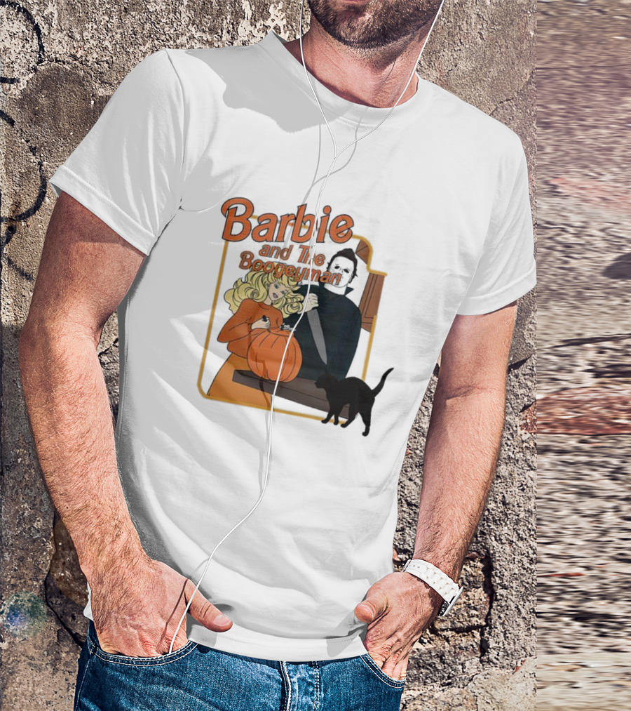 Barbie And The Boogeyman Halloween Pumpkin Cat Scene T-Shirt
