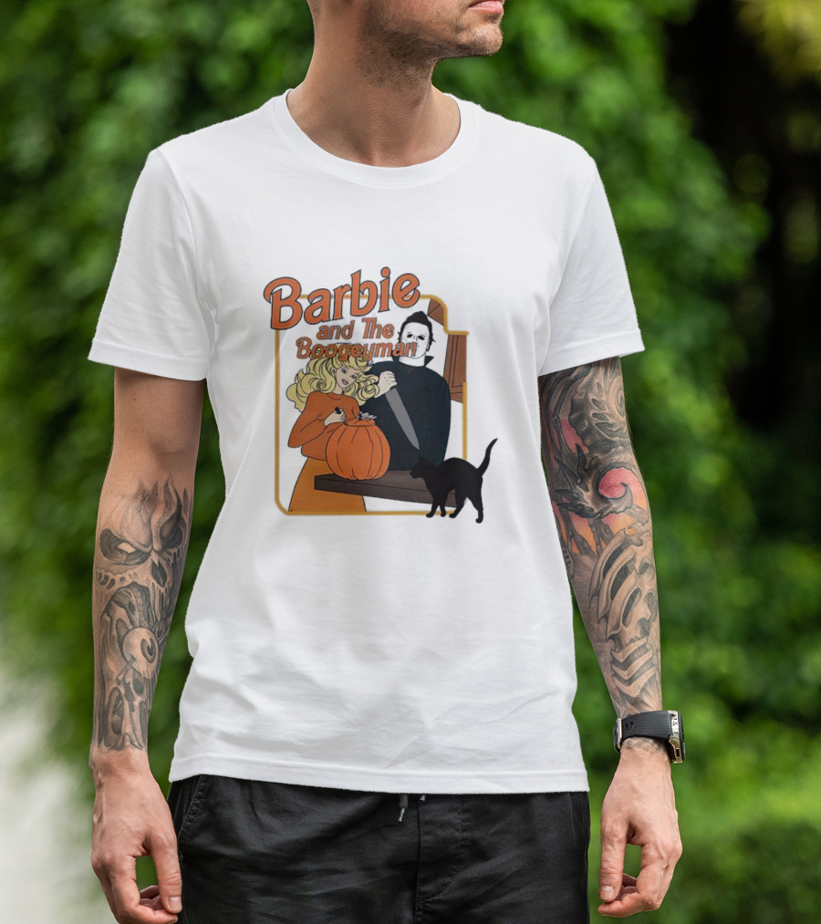 Barbie And The Boogeyman Halloween Pumpkin Cat Scene T-Shirt