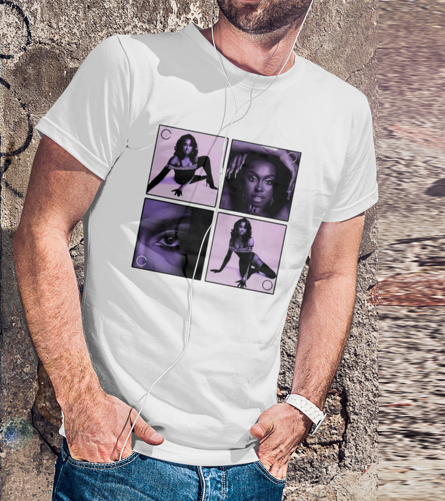 Coco Purple Photo Collage In Ivory T-Shirt