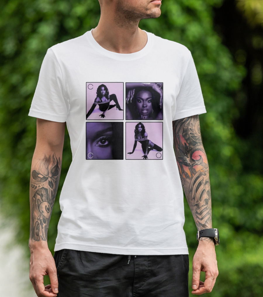 Coco Purple Photo Collage In Ivory T-Shirt