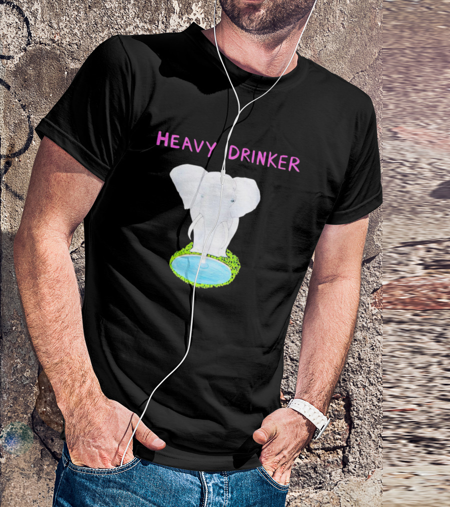 Elephant Heavy Drinker Water Humor T-Shirt