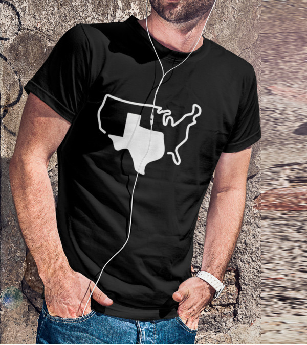 Texas Shape Overlay On United States Outline America Grand Texas T-Shirt
