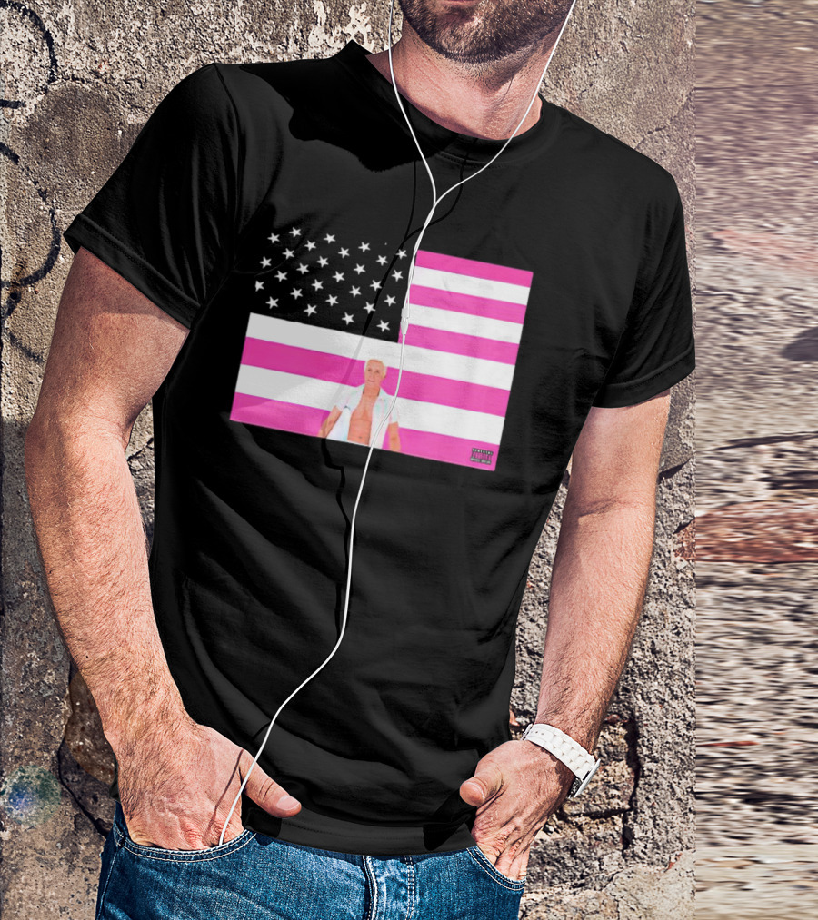 American Flag Barbie Ken Pink T-Shirt