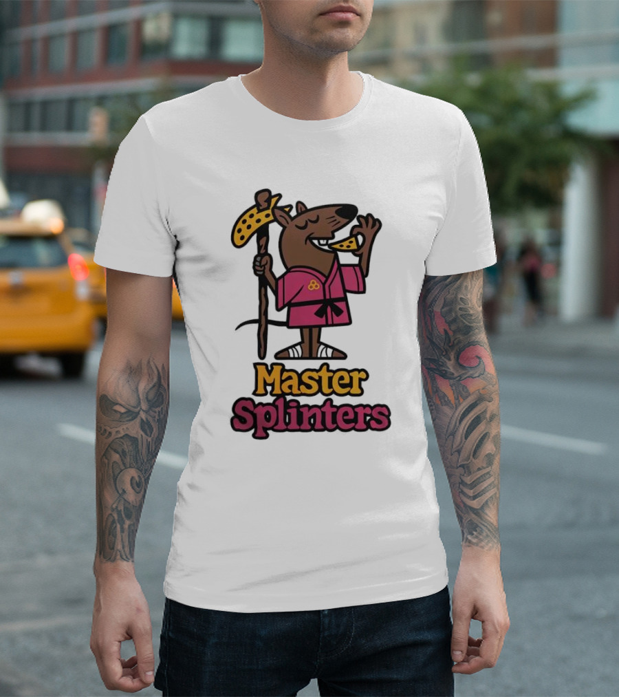 Master Splinters Pizza Slice Lover Ninja Rat T-Shirt