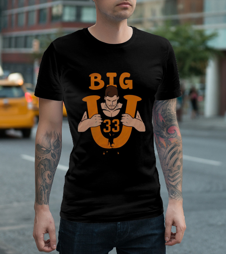 Big U 33 Uros Plavsic Basketball Player Strength T-Shirt