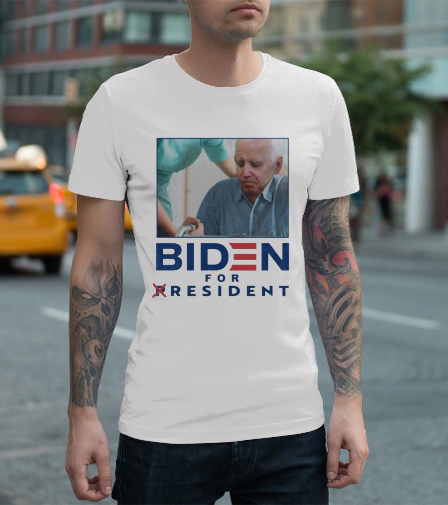 Biden for X Resident Image with Elderly Care and Medical Aid Visual T-Shirt