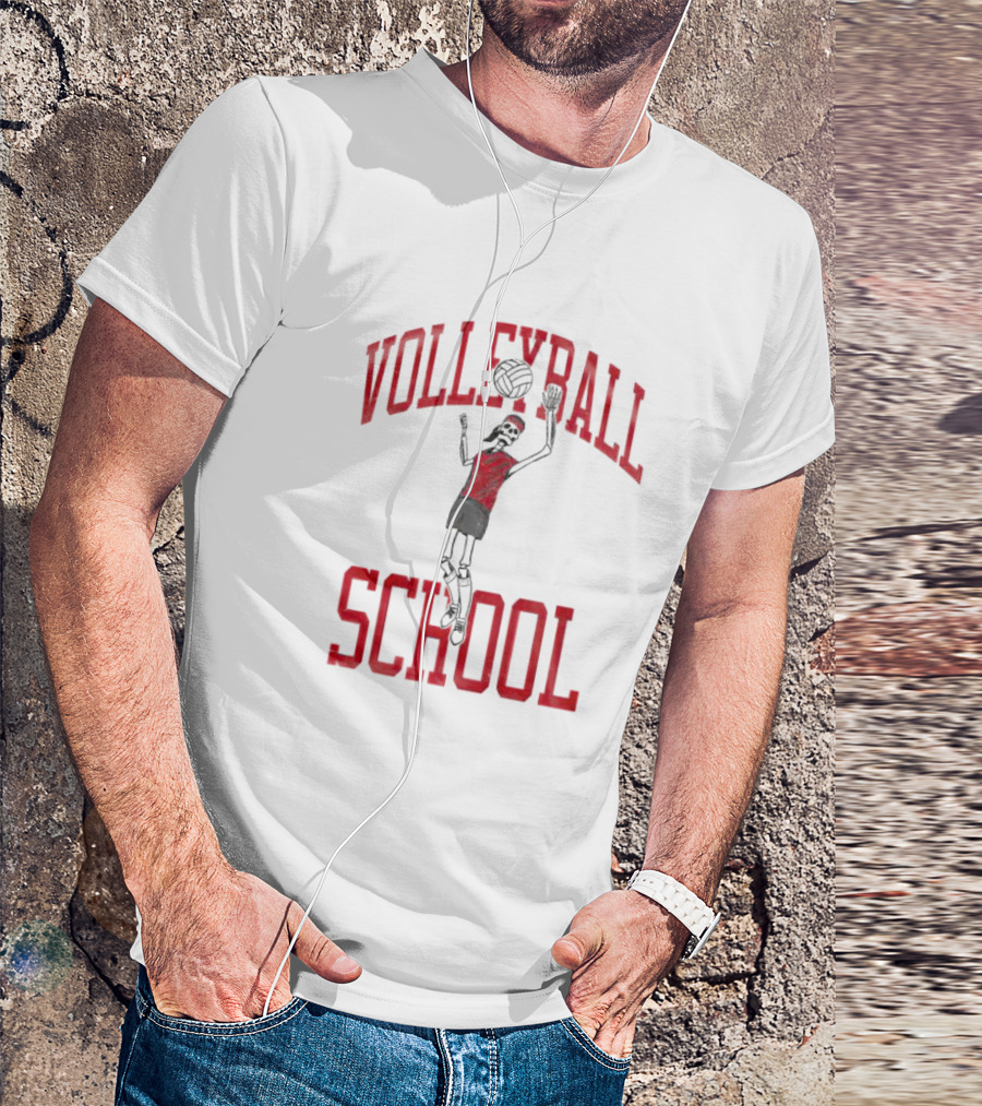 Nebraska Volleyball School Skeleton Player T-Shirt